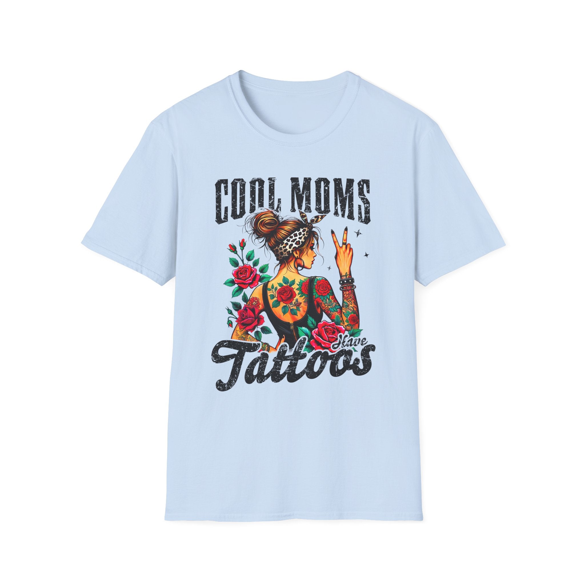Cool Moms Have Tattoos T-Shirt — Floral Rockabilly Mom Tee