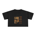 He Mom Flower Graphic Crop Tee — Strong Chosen Beautiful Inspirational Women’s Top